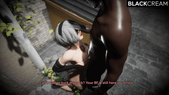 [3D/夫目前犯/NTR] BlackCream:2B x BBC 媚黑女友在废物男友前被主人爆肏中出 [4.2G]-1.gif